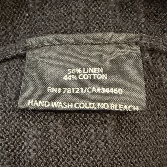 Eileen Fisher Black Linen Cardigan Petite Size PS Short Sleeve Open Front - Picture 5 of 5